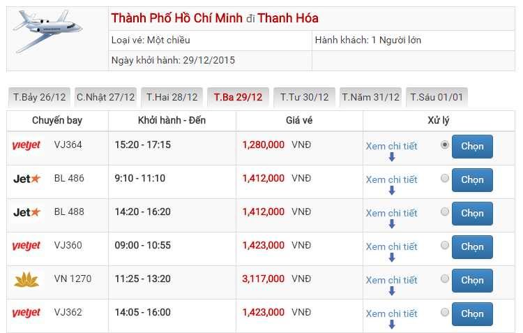 Vé máy bay Vietjet Air đi Thanh Hóa