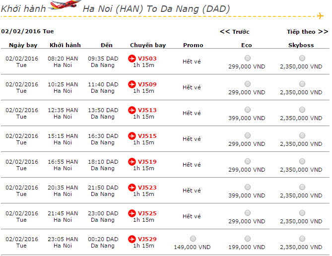 Vé máy bay Vietjet Air đi Đà Nẵng khuyến mãi giá rẻ